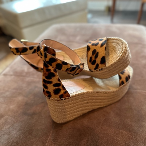 J Crew Platform espadrille sandals in leopard calf hair - Picture 3 of 6